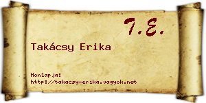 Takácsy Erika névjegykártya